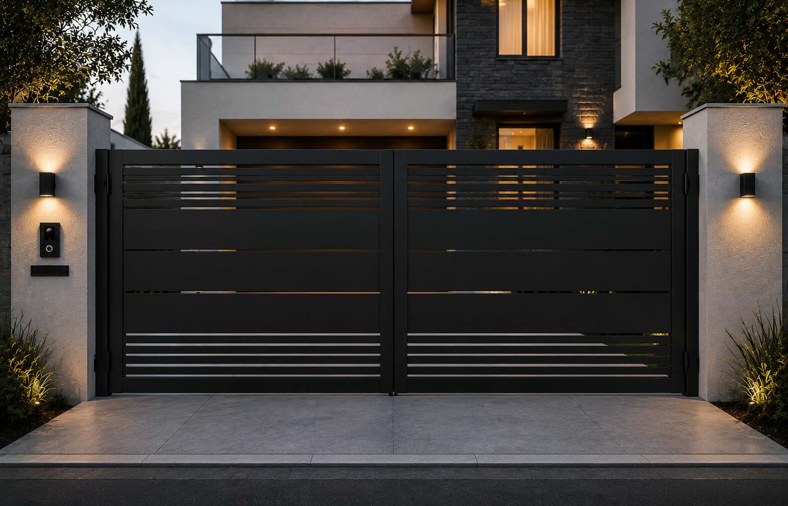 Portón abatible para residencia