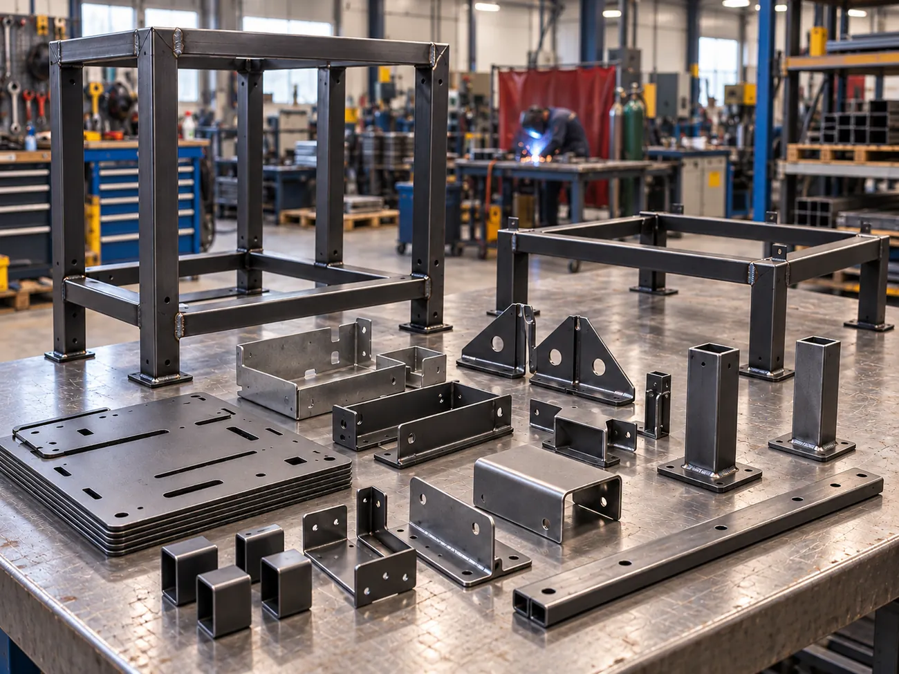 Laser-cut plates – representative metal component